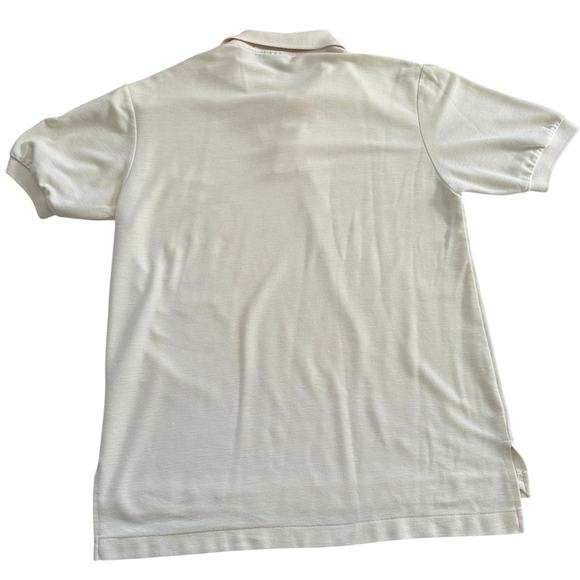 Vintage 80’s Levi’s polo medium ivory mens golf shirt long tail short sleeve - Picture 8 of 14